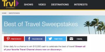 Best of Travel Channel Sweepstakes / Win $10,000 Cash